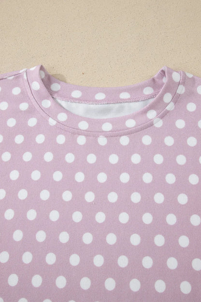 Lavender Dot Lounge Set | Purple Polka Dot Short Set