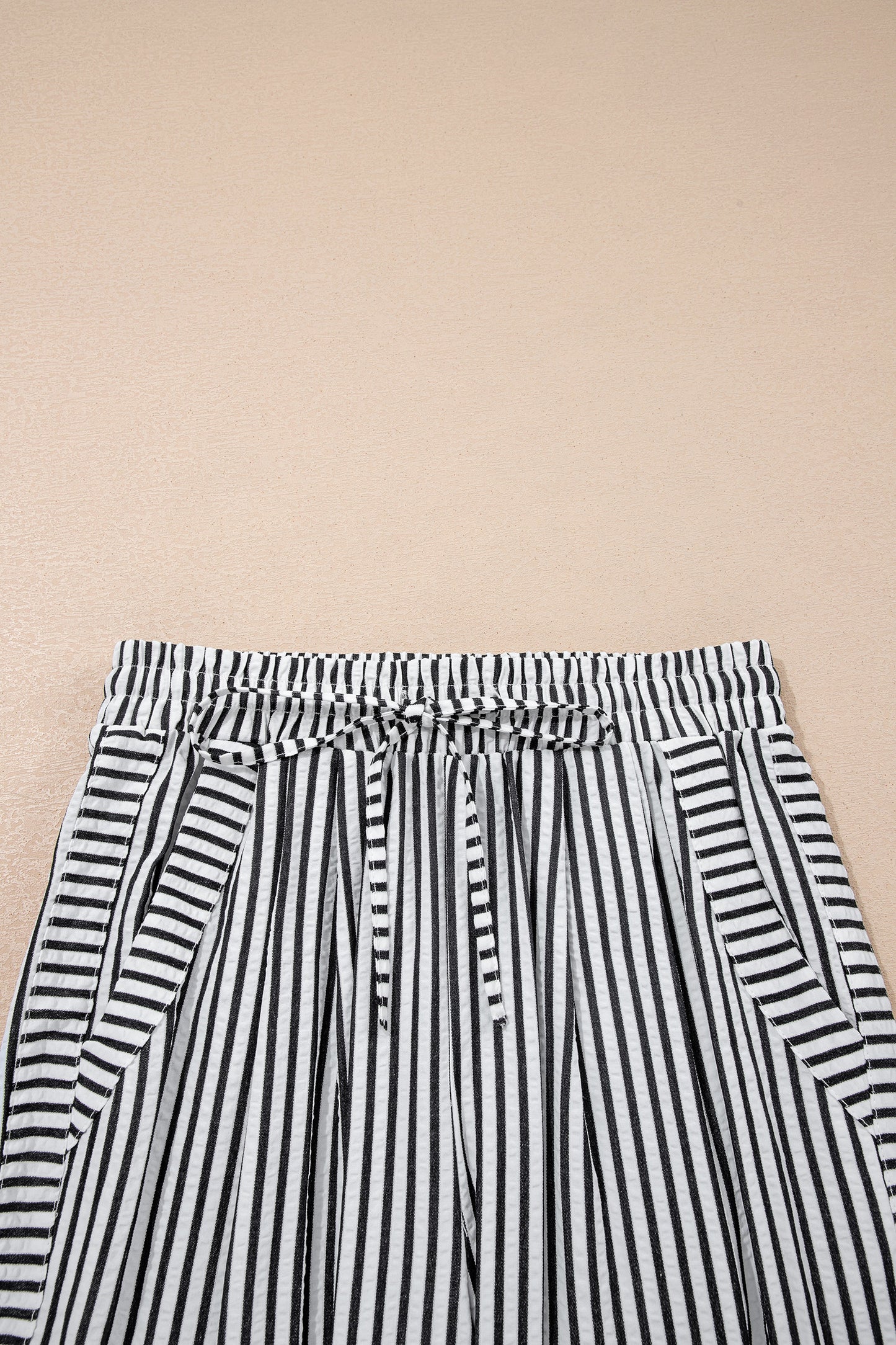 ~PREORDER ~ Black Stripe Wide Leg Casual Pants ~PREORDER ~