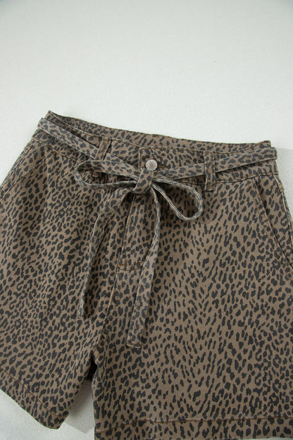 Wild Card Leopard Tie-Waist Shorts | Loose Fit Boutique Shorts