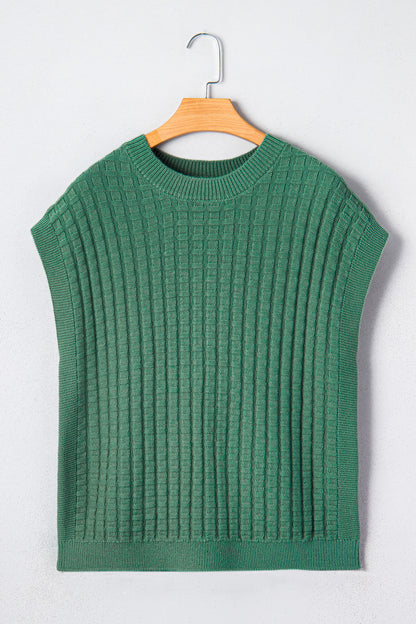 Everyday Texture Short Sleeve Sweater – Mist Green 💚