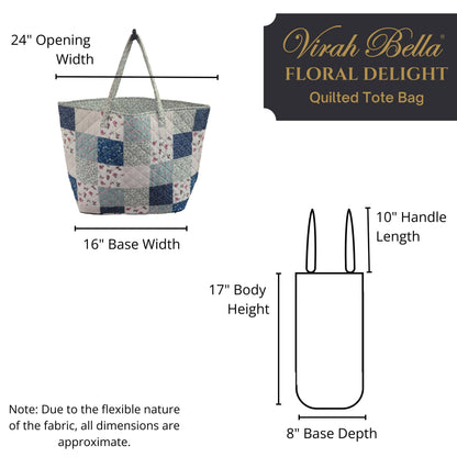 "Floral Delight" Designer Quilted Tote Bag