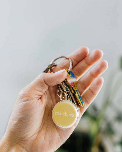 Pinch Me Therapy Dough Clip-On Locket “Sun” – Lemon Scented Anxiety Relief Fidget Keychain