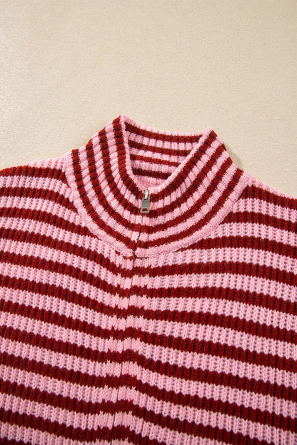 ~PREORDER~ Cherry Blush Stripe Zip Sweater ~PREORDER~