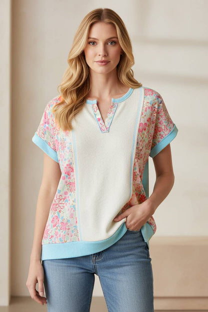 Garden Stroll Contrast Floral Top 🌸