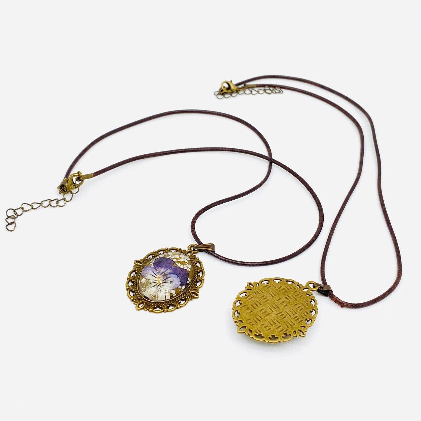 Palace Style Dried Flowers Floral Vintage Charm Necklace-PDF