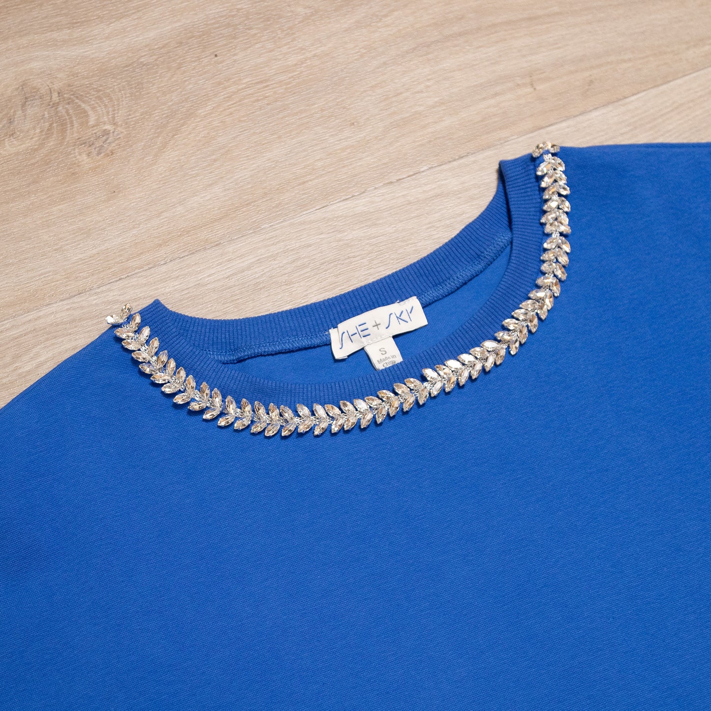 Blue Radiance Embellished Tee