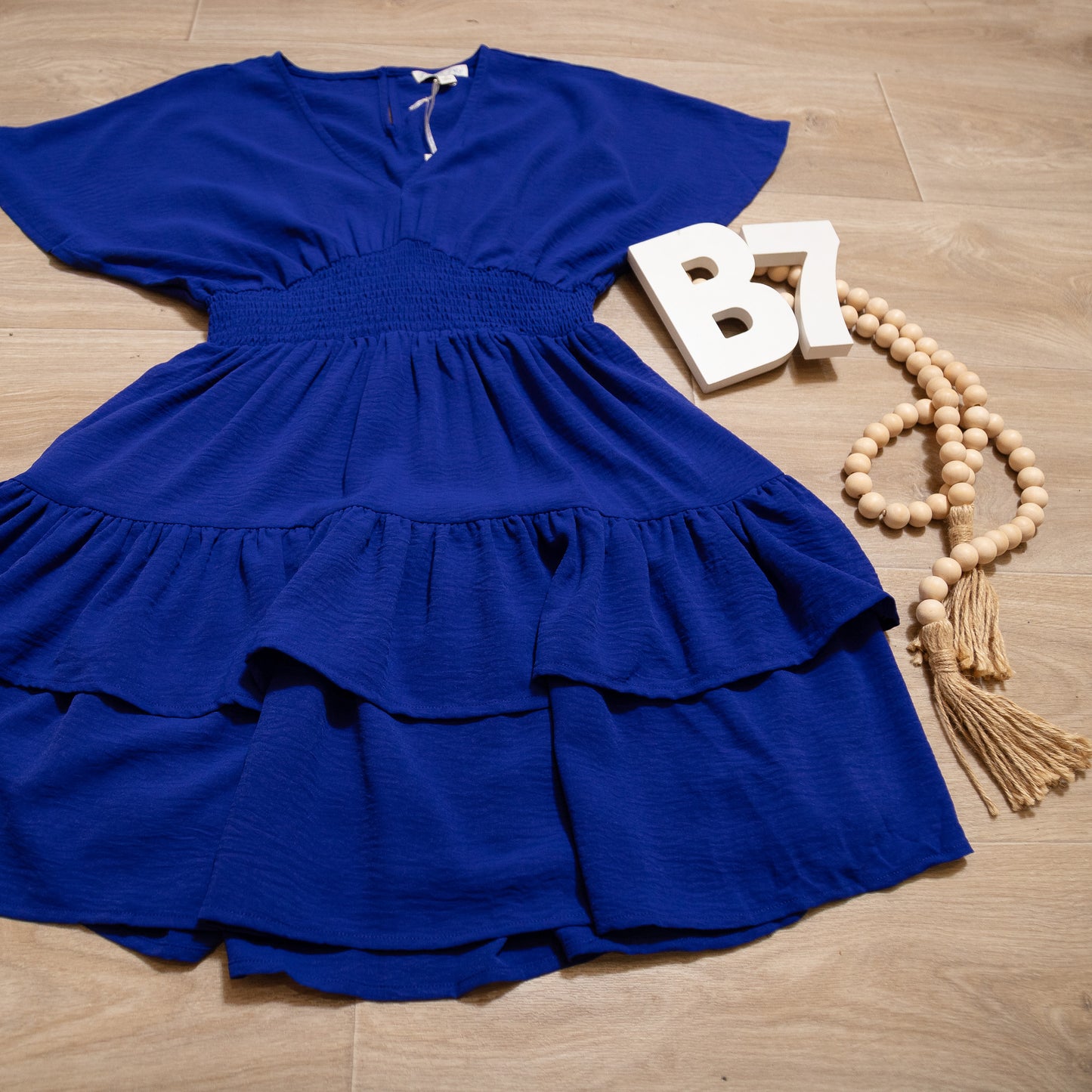 Sapphire Breeze Smocked Mini Dress