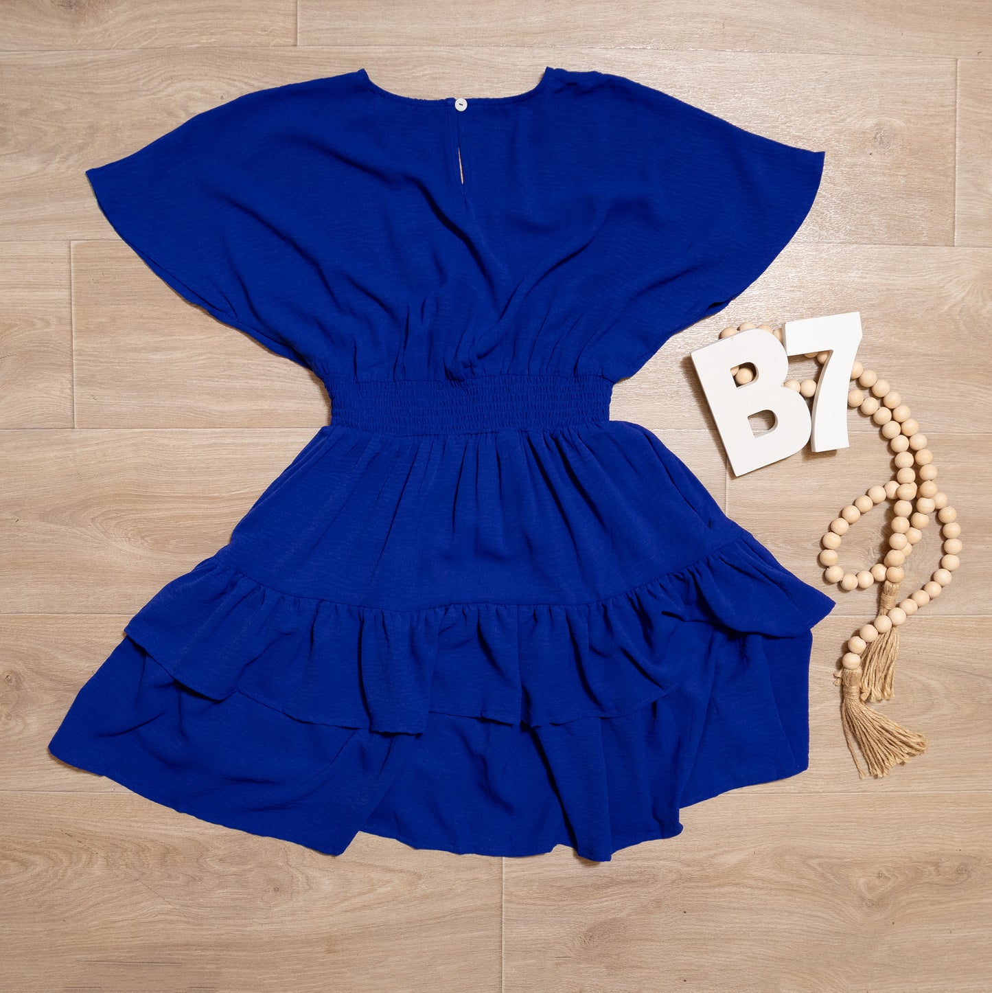Sapphire Breeze Smocked Mini Dress