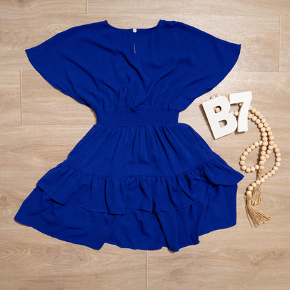 Sapphire Breeze Smocked Mini Dress