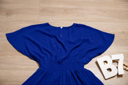 Sapphire Breeze Smocked Mini Dress