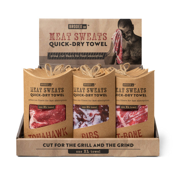 Brodeo Drive Meat Sweats Quick-Dry Towel – Hilarious Steak-Shaped Grill Accessory 🥩😂