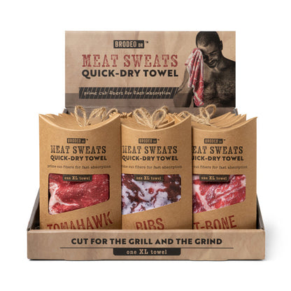 Brodeo Drive Meat Sweats Quick-Dry Towel – Hilarious Steak-Shaped Grill Accessory 🥩😂