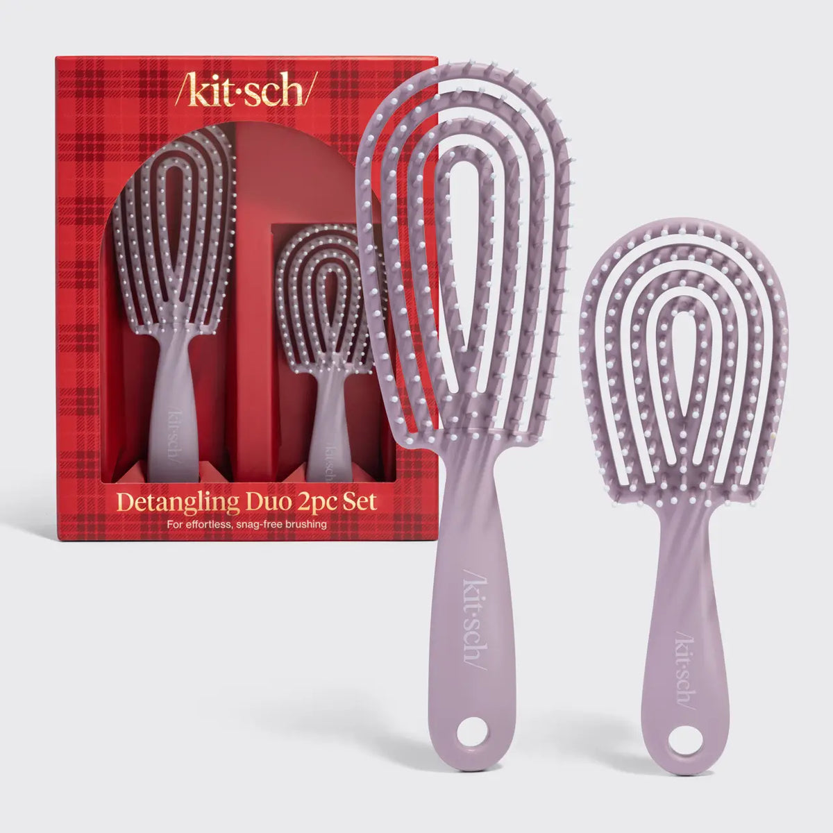 Kitsch Detangling Duo 2-Piece Hair Brush Set | Soft Violet