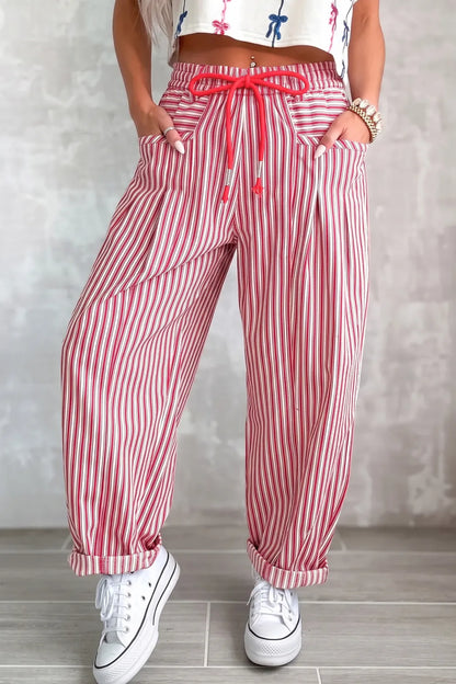 ~PREORDER~ Cherry Stripe Drawstring Barrel Pants ~PREORDER~