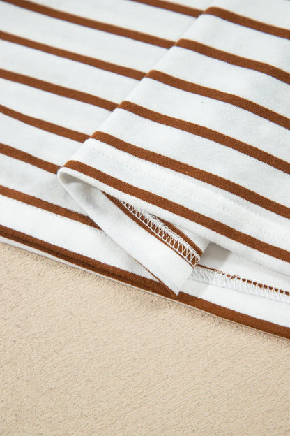 ~PREORDER~ Khaki Stripe Ruffle Trim 2-Piece Lounge Set ~PREORDER~