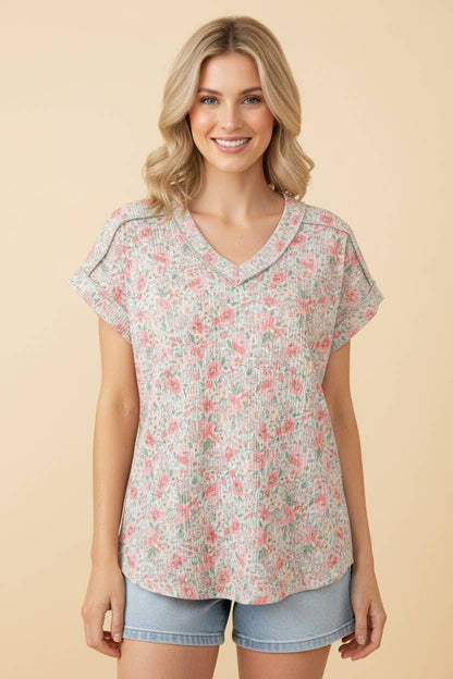Mint To Bloom Floral Dolman Top