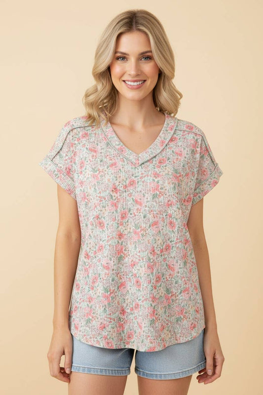 Mint To Bloom Floral Dolman Top