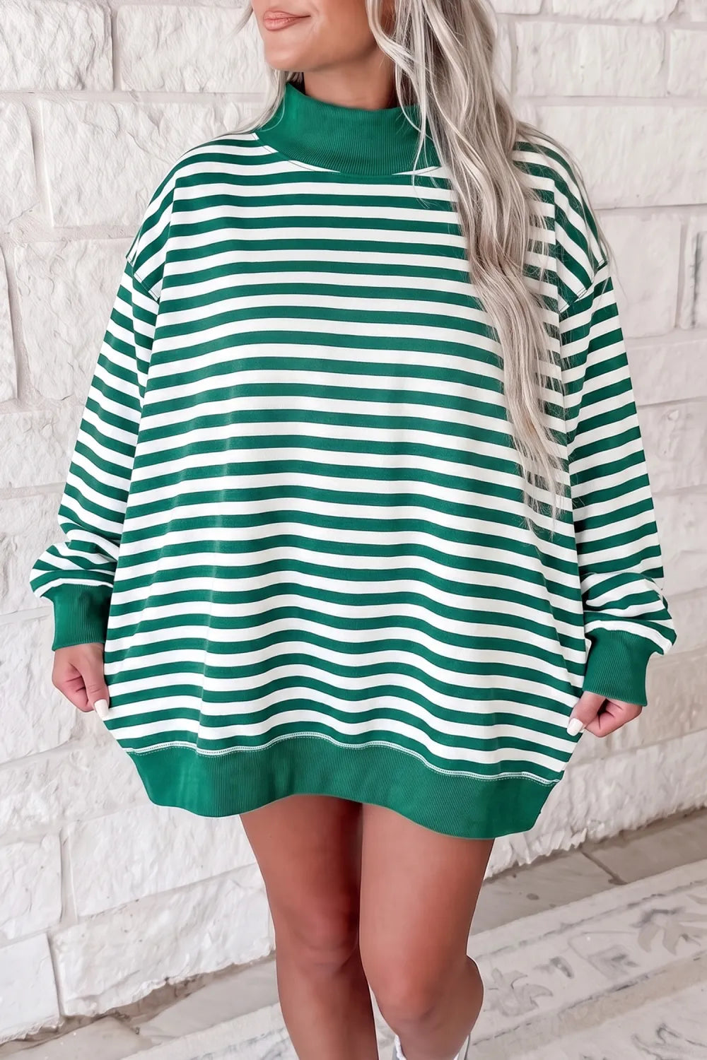 ~PREORDER~ Easy Stripe Oversized Mock Neck Tunic ~PREORDER~