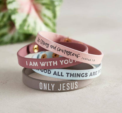 Only Jesus Vegan Leather Bracelet | Thin Adjustable Faith Bracelet