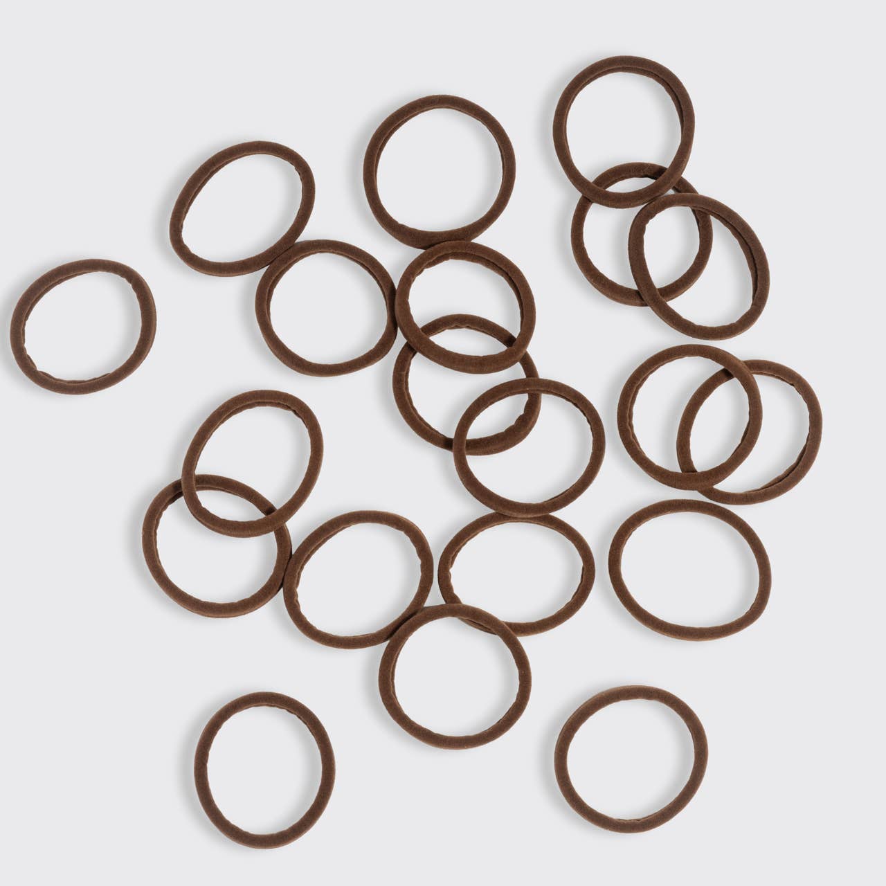 Recycled Fabric Seamless Hair Elastics 20pc Set - Chocolate by Kitsch