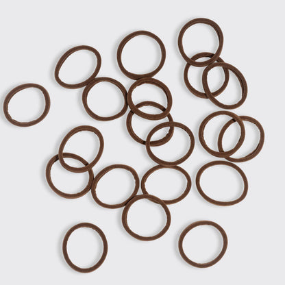 Recycled Fabric Seamless Hair Elastics 20pc Set - Chocolate by Kitsch