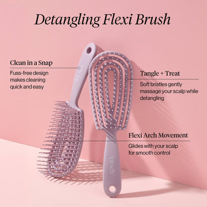 KITSCH Detangling Flexi Brush – Ergonomic Hair Brush for All Hair Types | Soft Lavender
