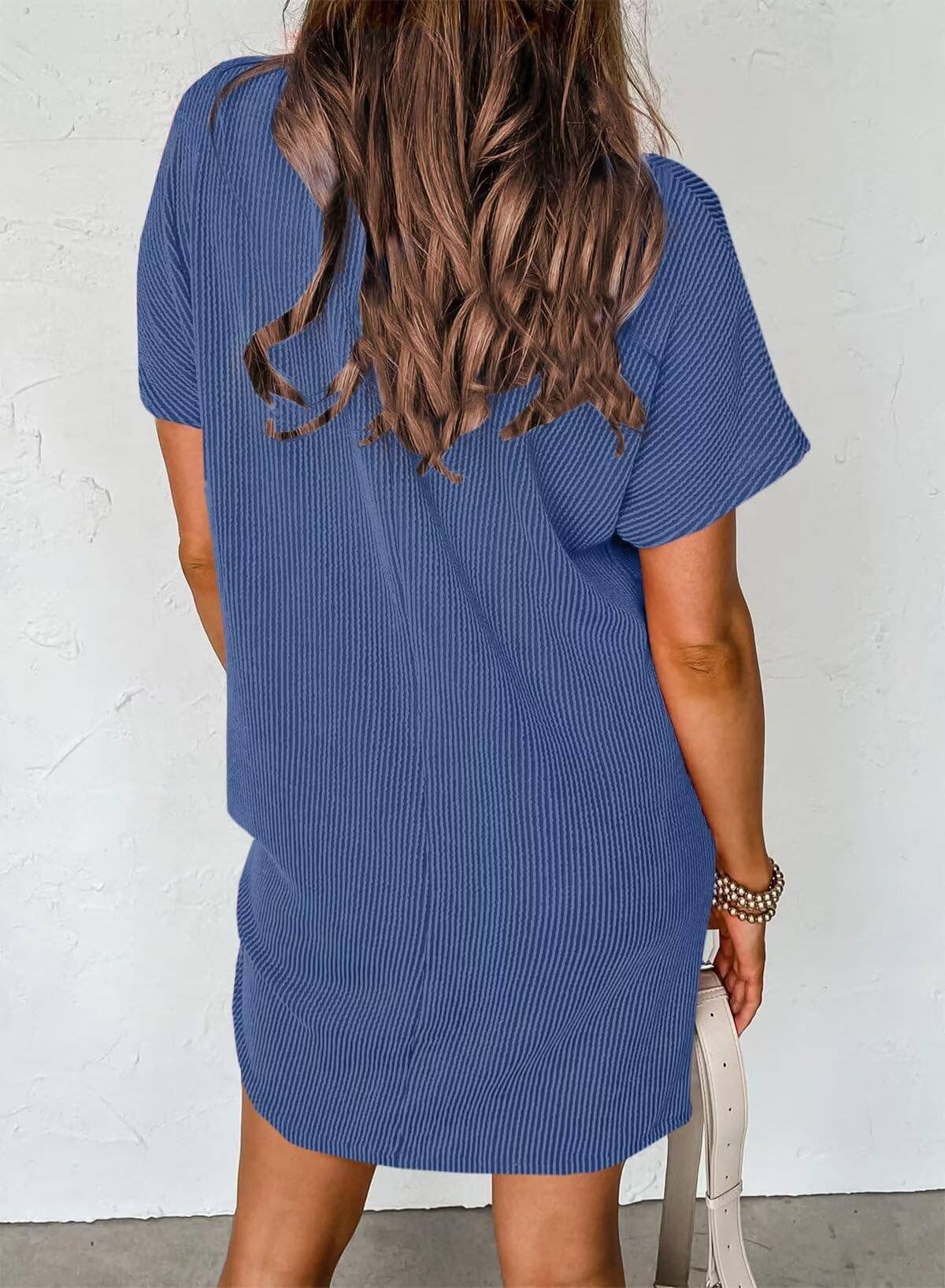 Summer Casual T-shirt Short-sleeved Dress (With Pockets)