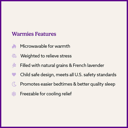 Wooly Mammoth Warmies® Plush | Large 13” Microwavable Lavender Stuffed Animal
