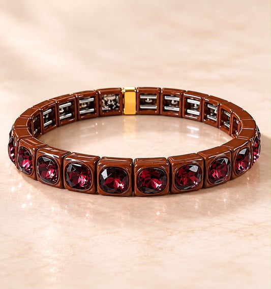 Chocolate Allure Bracelet | Light Neutral Pink Adjustable Stone Bracelet