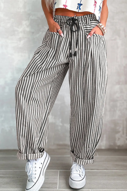 ~PREORDER~ Main Street Stripe Drawstring Barrel Pants ~PREORDER~