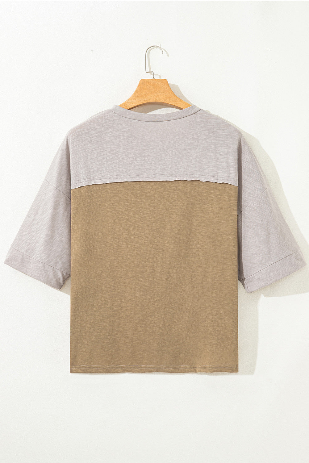 Bloom & Chill Oversized Tee – Green Floral Patch Exposed Seam Relaxed Fit Top