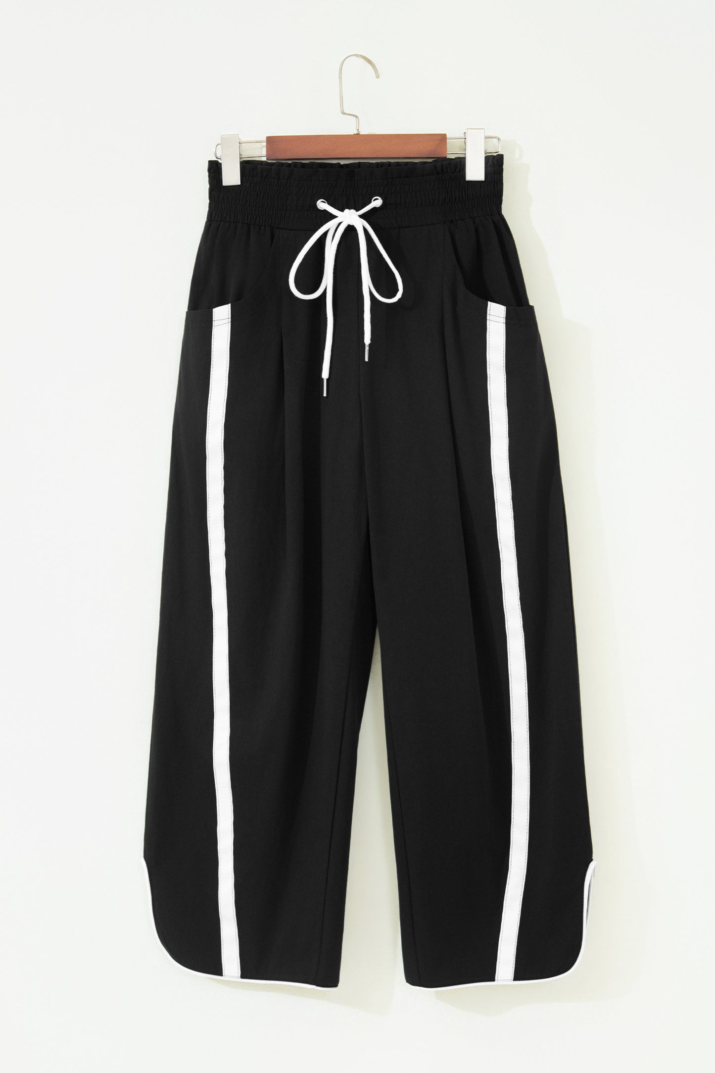 ~PREORDER ~ Sporty Stripe Smocked Waist Cropped Pants ~PREORDER ~