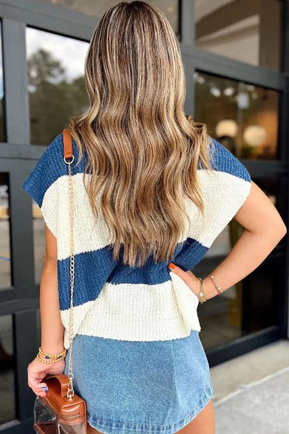 ~PREORDER~ Blue Skies Colorblock Knit Sweater Top ~PREORDER~