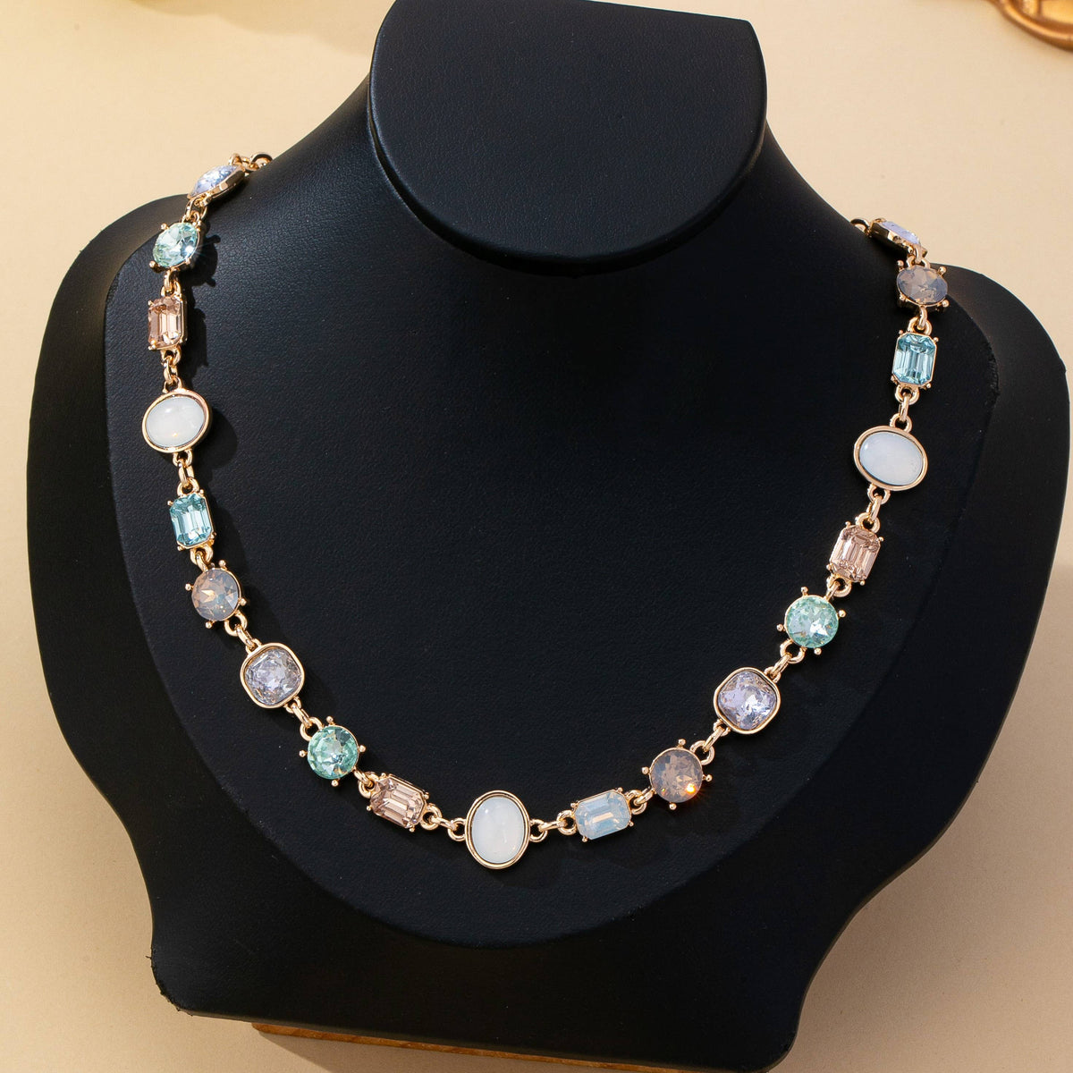 Opal Crush Necklace | Multi Gemstone Crystal Link Necklace