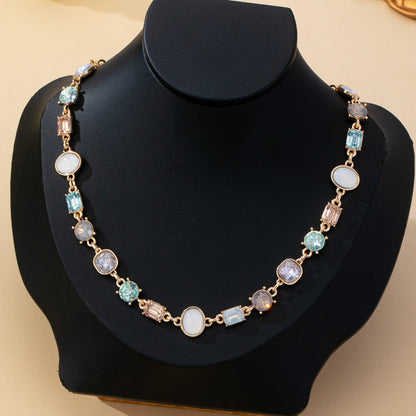 Opal Crush Necklace | Multi Gemstone Crystal Link Necklace