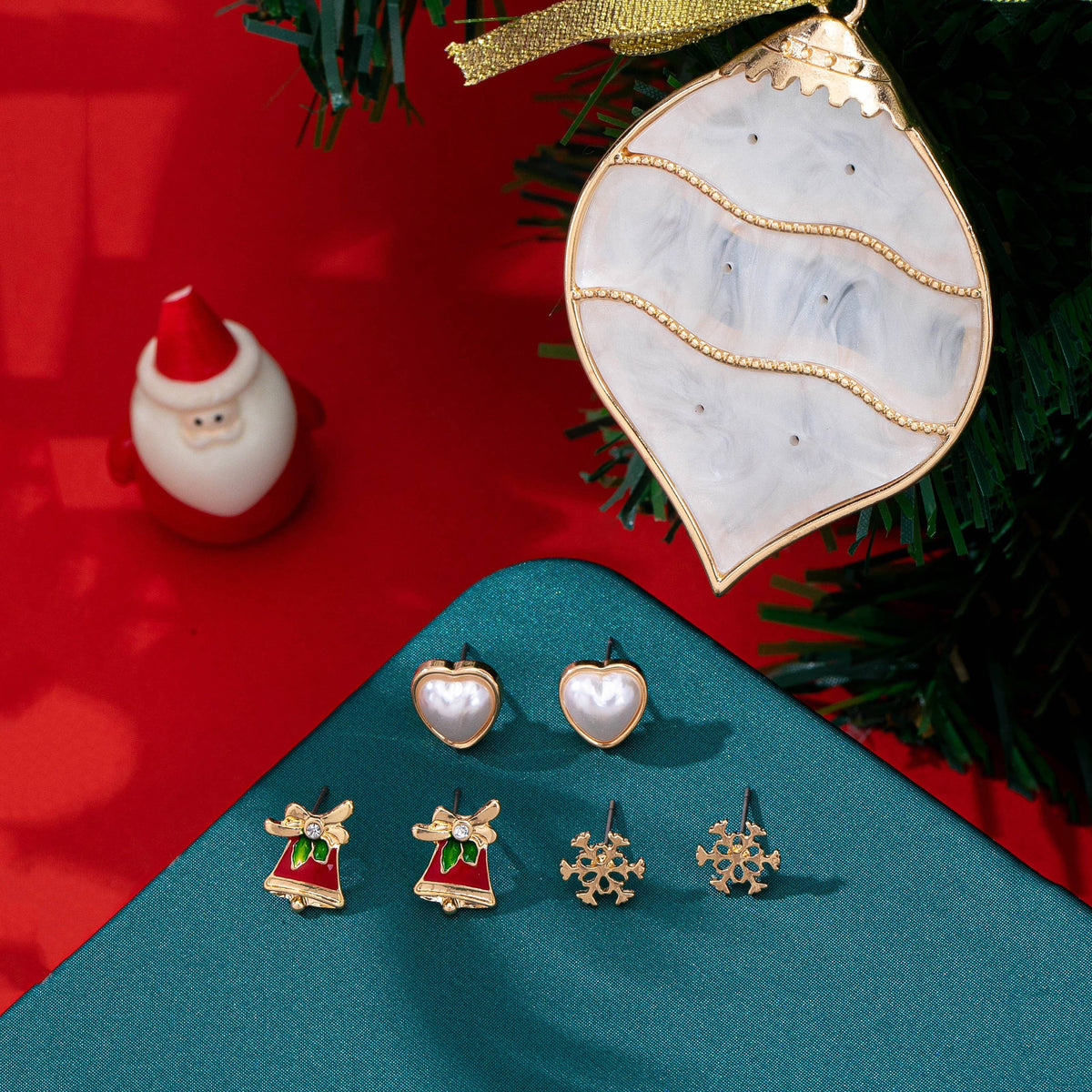 Merry Little Trio Set | Christmas Stud Earrings & Ornament Gift Set