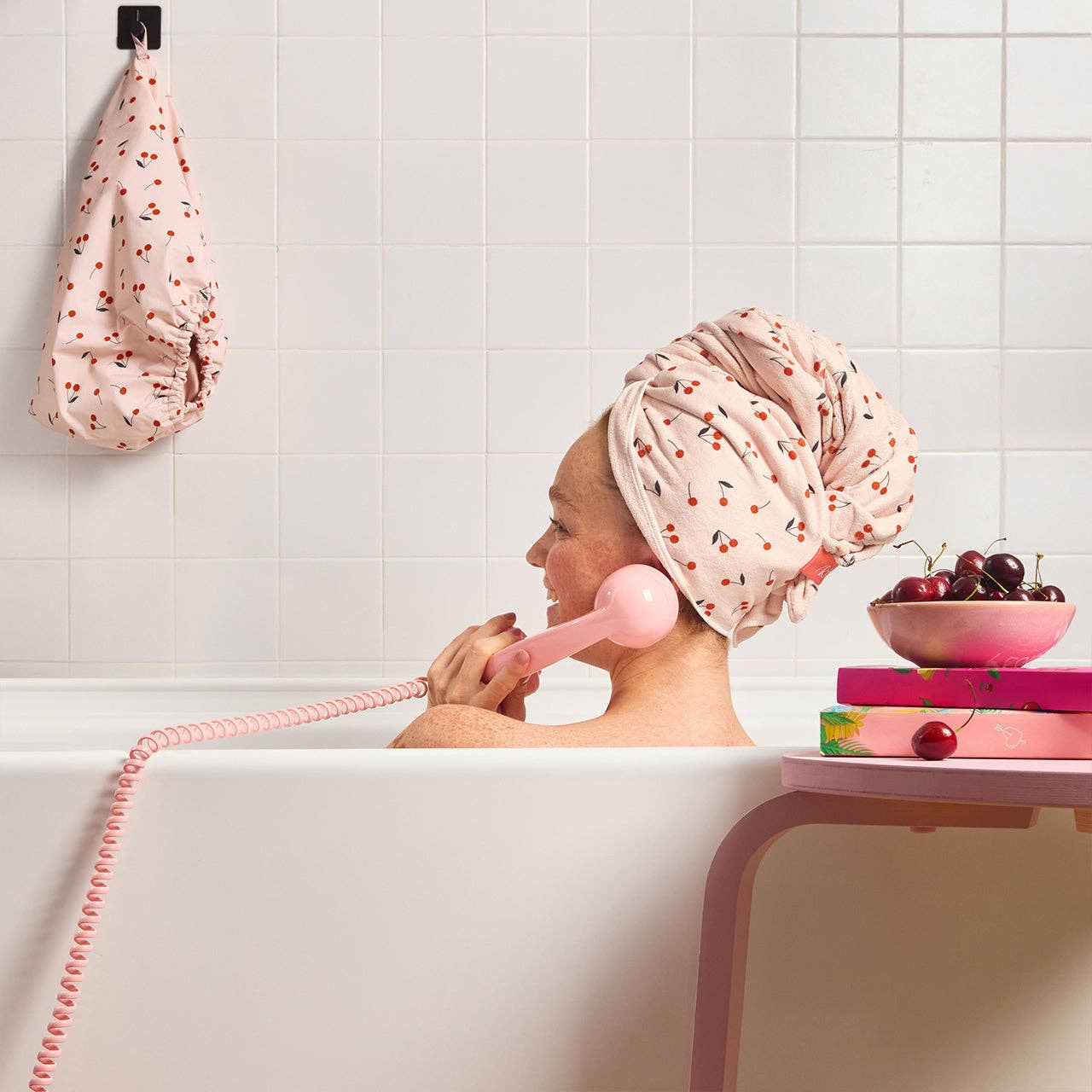 XL Hair Towel Wrap – Cherry Print Spa Treat for Your Hair 💆‍♀️by Kitsch