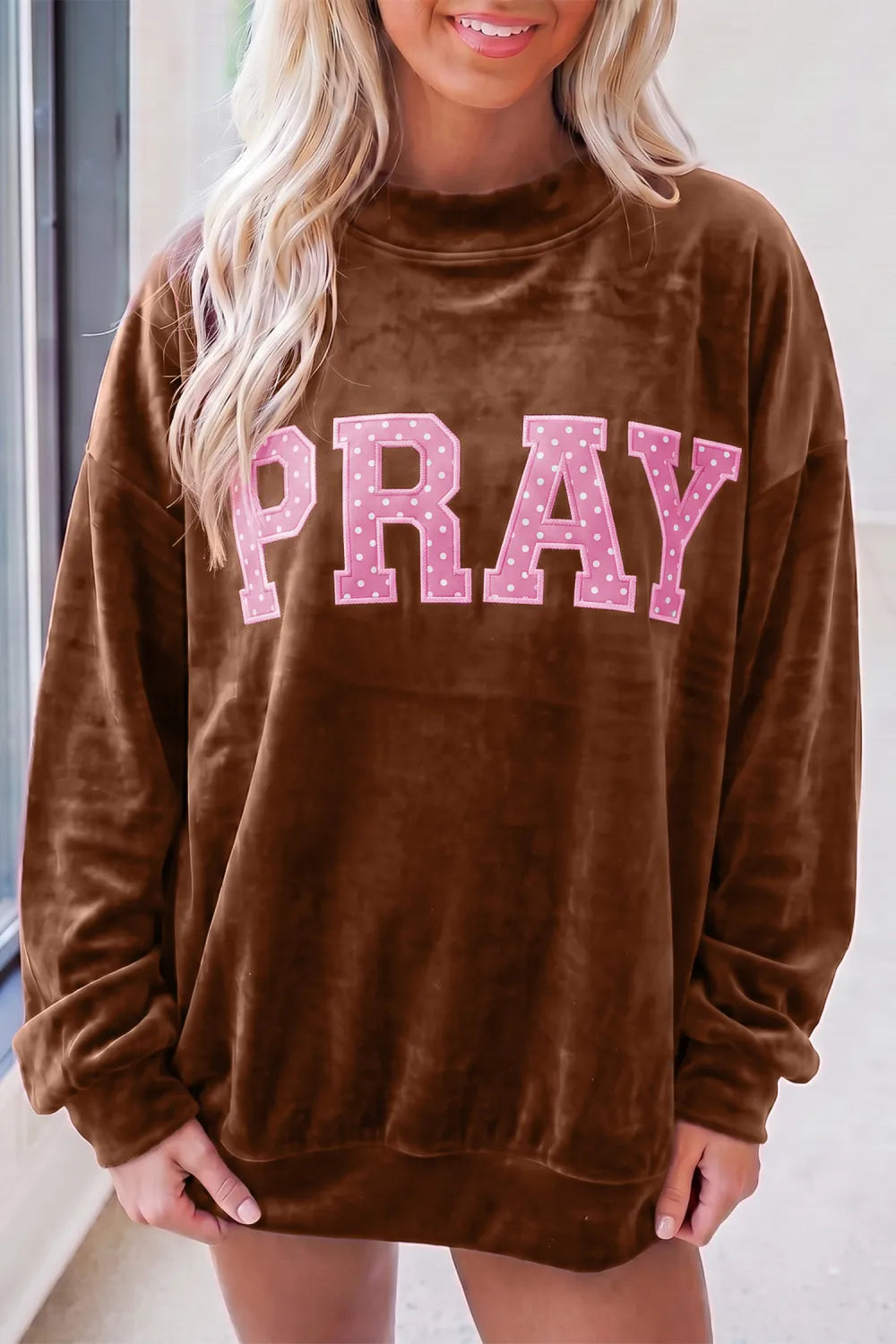 ~PREORDER~ Pray in Velvet Embroidered Sweatshirt ~PREORDER~