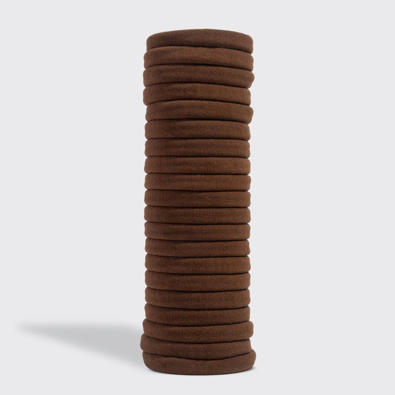 Recycled Fabric Seamless Hair Elastics 20pc Set - Chocolate by Kitsch