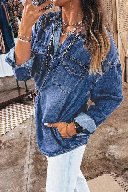 ~PREORDER~ Western Ways Oversized Denim Shirt ~PREORDER~