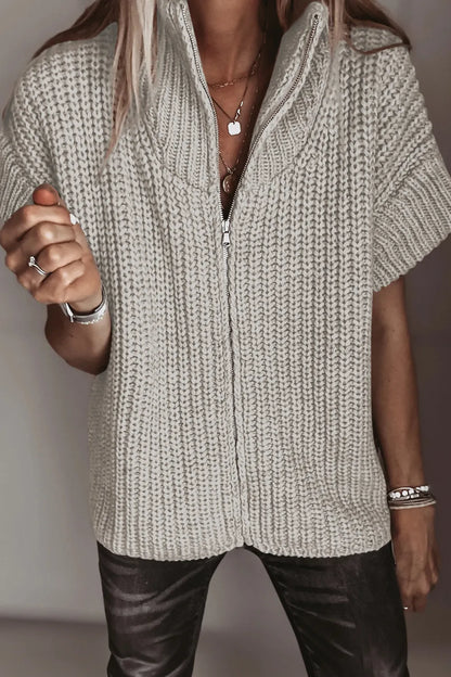 ~PREORDER~ Zip It Up Short Sleeve Knit Sweater ~PREORDER~