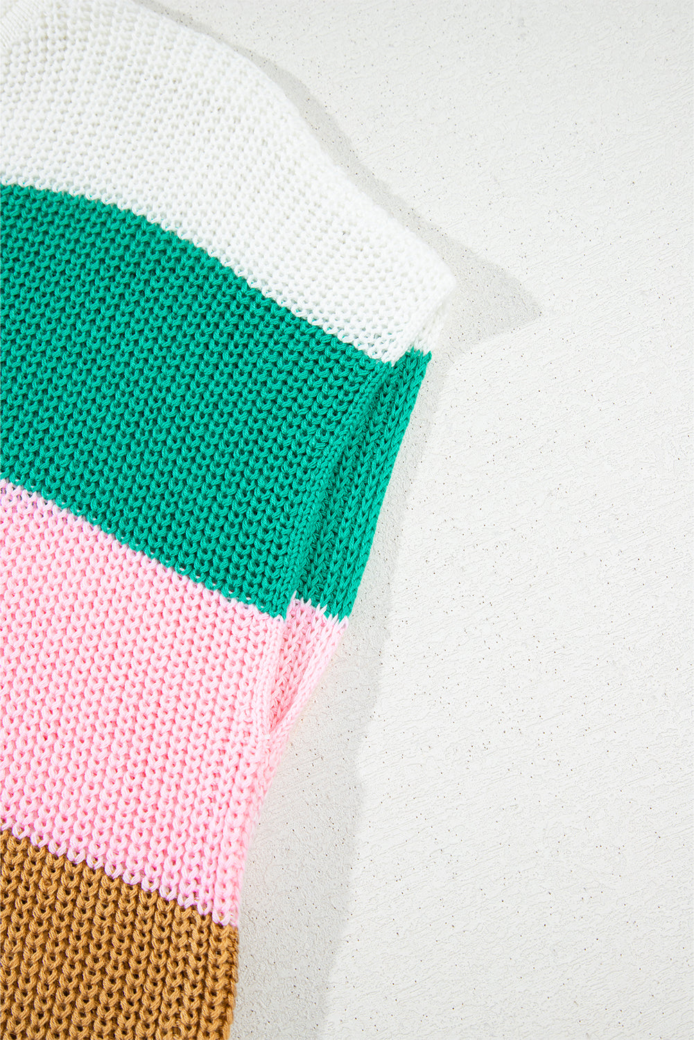 Multicolor Color-Block Notch V-Neck Sweater – Vibrant & Cozy Pullover
