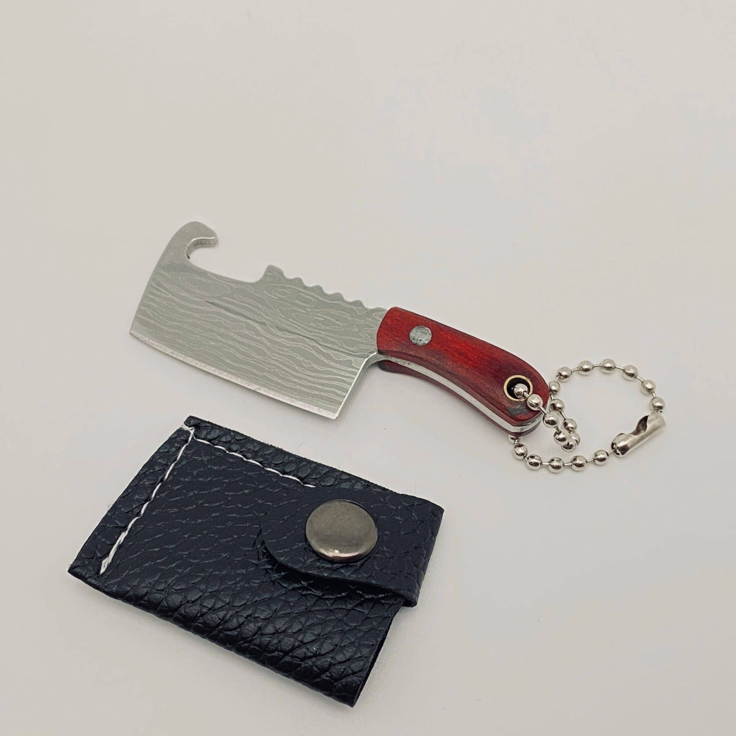 Damascus Pattern Mini Knife Keychain Gift