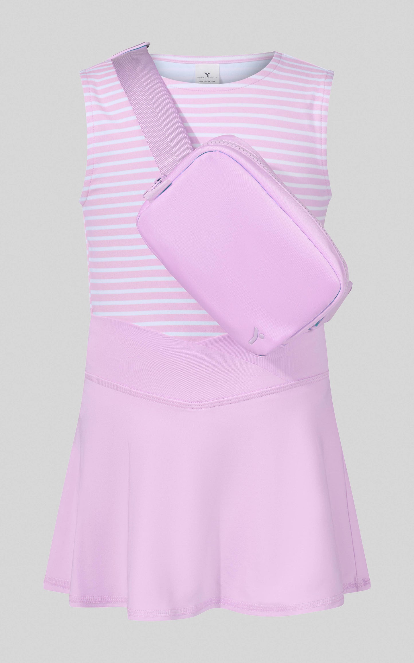 Little Girls Tank, Crossover Skort & Fanny Bag Set | 3-Piece Boutique Outfit
