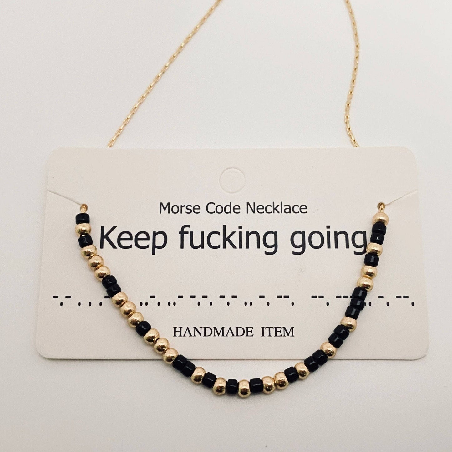 Personality Handmade Morse Code Necklace with Card