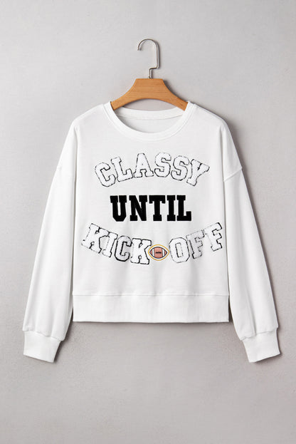 ~PREORDER ~ Classy Until Kickoff Plush Patch Sweatshirt ~PREORDER ~