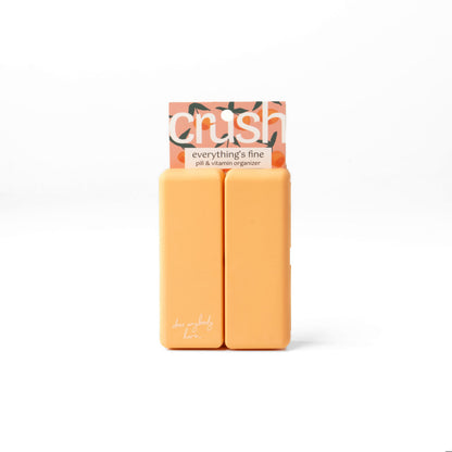 “Everything’s Fine pill and vitamin case with 8 compartments – B7 Boutique”

“Funny travel pill organizer with snap closure”

“Compact supplement case with bold text design”
