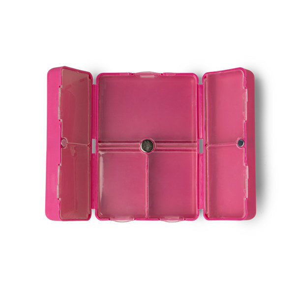 “Everything’s Fine pill and vitamin case with 8 compartments – B7 Boutique”

“Funny travel pill organizer with snap closure”

“Compact supplement case with bold text design”

