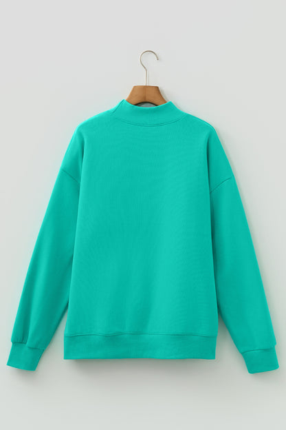 Blessed & Cozy Oversized Mock Neck Sweatshirt | Pink or Sea Green