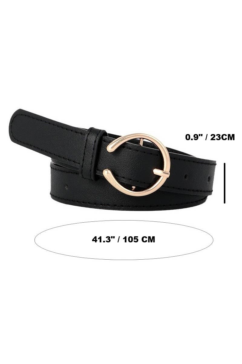 Features:

✨ Open circle pin buckle for a modern, minimalist look
👖 Perfect for styling with jeans, dresses, or high-waisted bottoms
💫 Sleek, versatile design that elevates any outfit
🛍️ Boutique-style accessory for everyday wear
🔄 Easy adjustable fit for comfort and flexibility
💁‍♀️ Lightweight and comfortable for all-day wear

Details:

Style: Pin buckle belt
Design: Open circle buckle
Style Code: SI-29484

Materials:

Faux leather with metal buckle